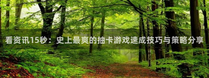 辉达娱乐测速登陆：看资讯15秒：史上最爽的抽卡游戏速成技巧与